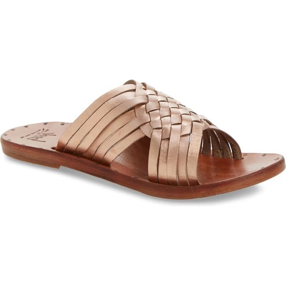 BEEK Shoes - $330 BEEK SWALLOW WOVEN LEATHER SLIDE ROSE GOLD METALLIC 7 (DA19)
